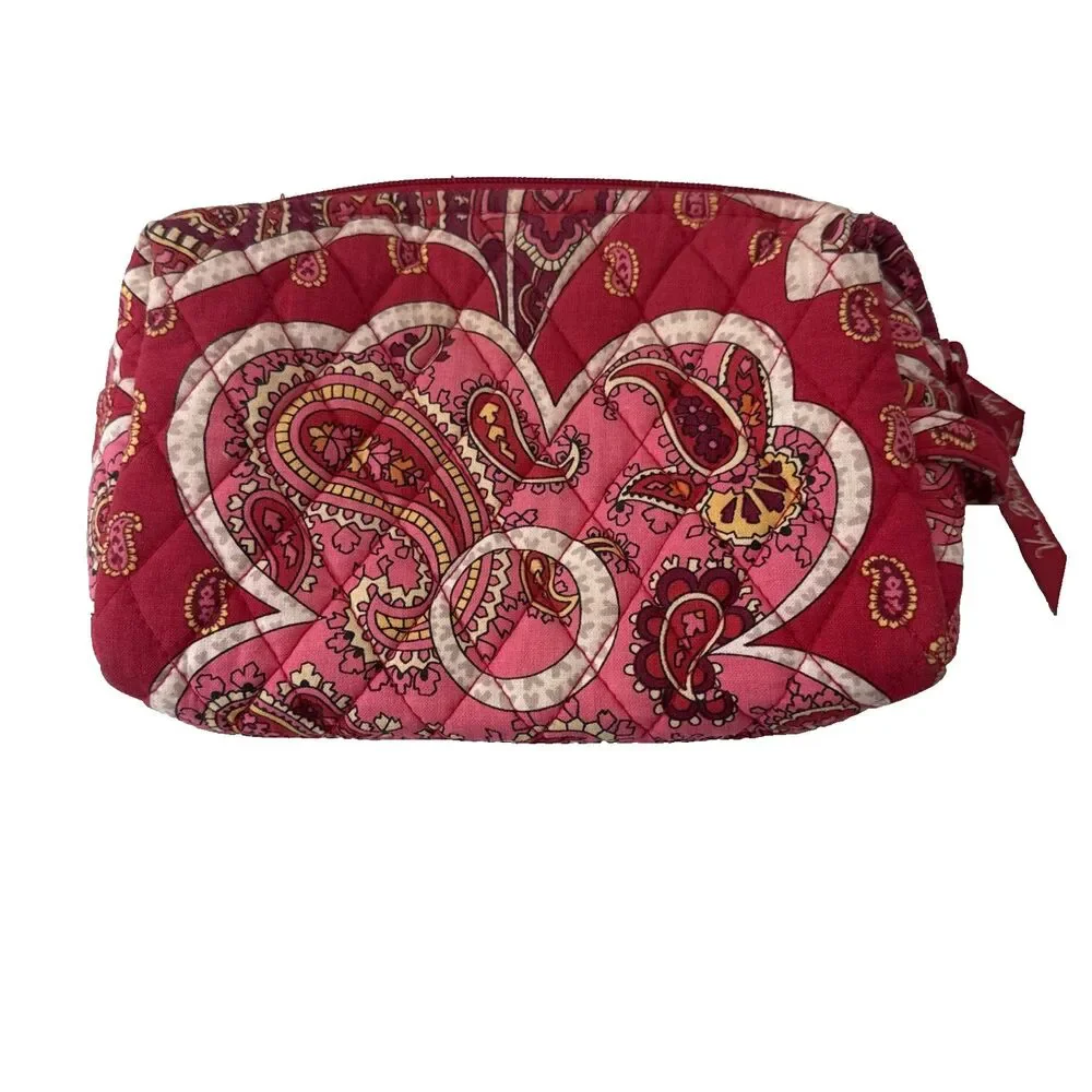 Vera Bradley Makeup Pouch Red Paisley Zipper